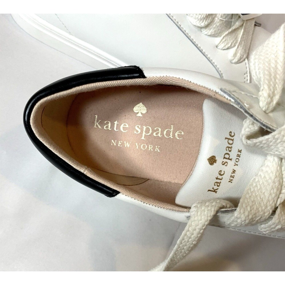 Kate Spade Sneakers Womens 7 Leather White w/ Black Trim Alanna Low Top Non-Slip - Picture 10 of 10